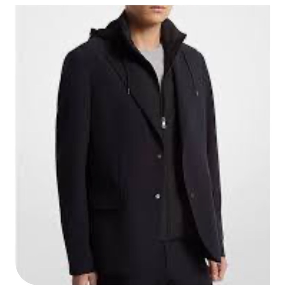 Michael Kors Black Mixed Media Techno Blazer 42L